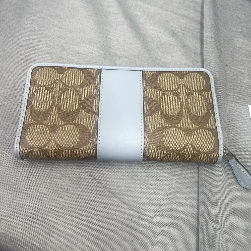 Coach Prairie Satchel Crossbody Pebble Leather Bag Pale Blue  Matching Wallet